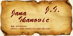 Jana Ikanović vizit kartica